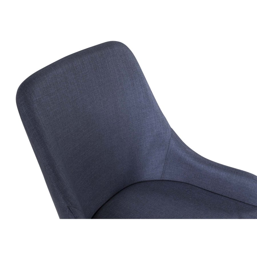 VENTURE DESIGN Plaza spisebordstol, med armlener - bl polyester og sort metall
