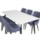 VENTURE DESIGN Plaza spisebordstol, med armlener - bl polyester og sort metall