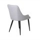 VENTURE DESIGN Plaza spisebordstol, med armlener - lys gr polyester og sort metall