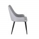 VENTURE DESIGN Plaza spisebordstol, med armlener - lys gr polyester og sort metall
