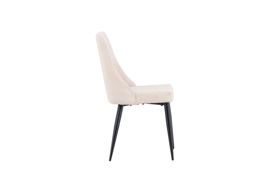 VENTURE DESIGN Leone spisestuestol - beige polyesterflyel og sort stl