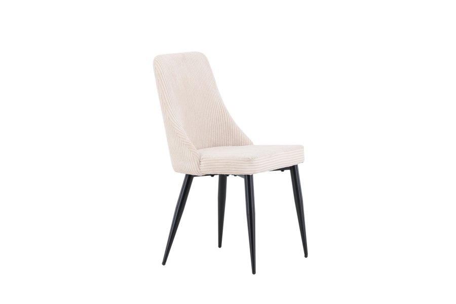 VENTURE DESIGN Leone spisestuestol - beige polyesterflyel og sort stl