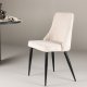 VENTURE DESIGN Leone spisestuestol - beige polyesterflyel og sort stl
