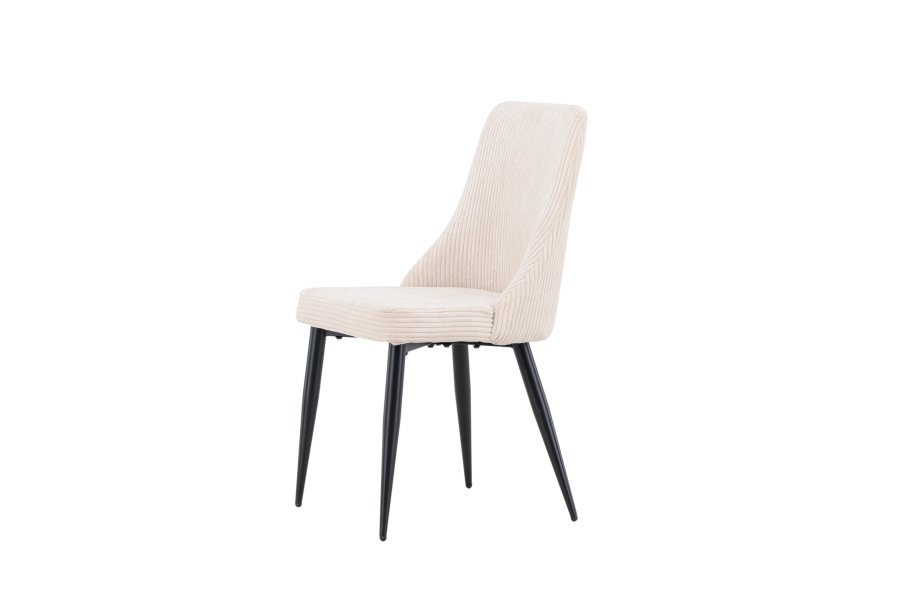 VENTURE DESIGN Leone spisestuestol - beige polyesterflyel og sort stl