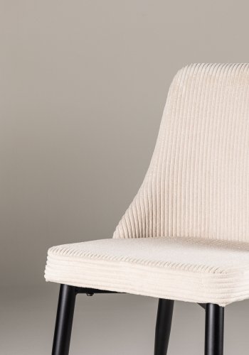 VENTURE DESIGN Leone spisestuestol - beige polyesterflyel og sort stl