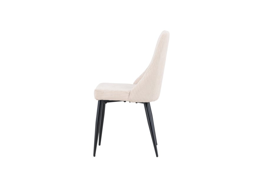 VENTURE DESIGN Leone spisestuestol - beige polyesterflyel og sort stl