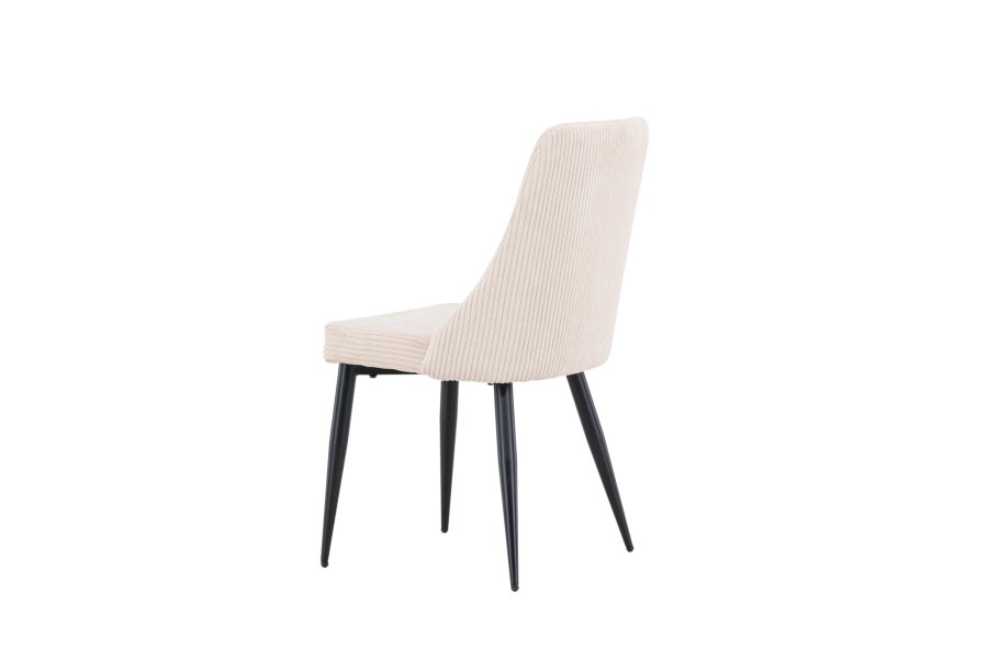VENTURE DESIGN Leone spisestuestol - beige polyesterflyel og sort stl