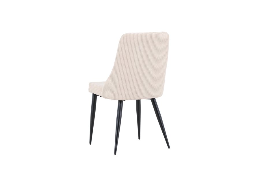 VENTURE DESIGN Leone spisestuestol - beige polyesterflyel og sort stl