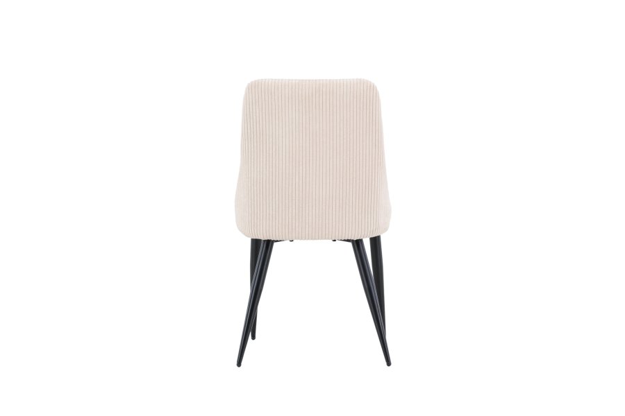 VENTURE DESIGN Leone spisestuestol - beige polyesterflyel og sort stl