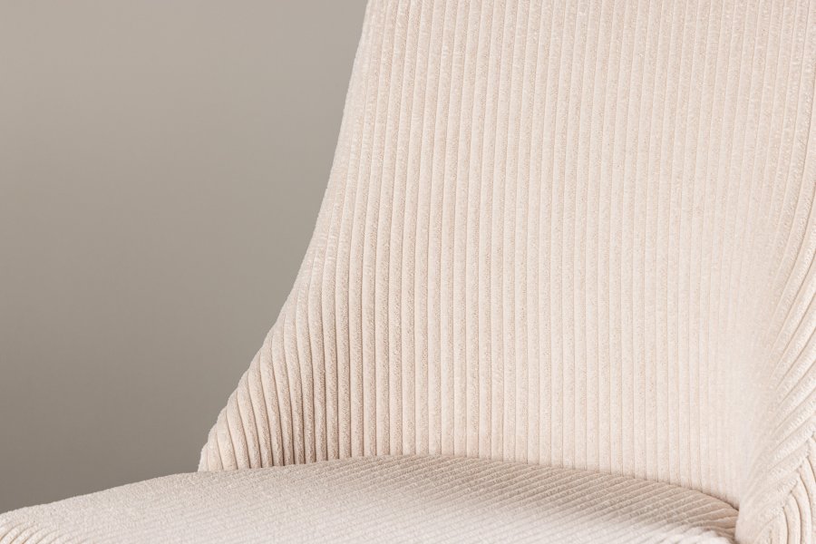 VENTURE DESIGN Leone spisestuestol - beige polyesterflyel og sort stl