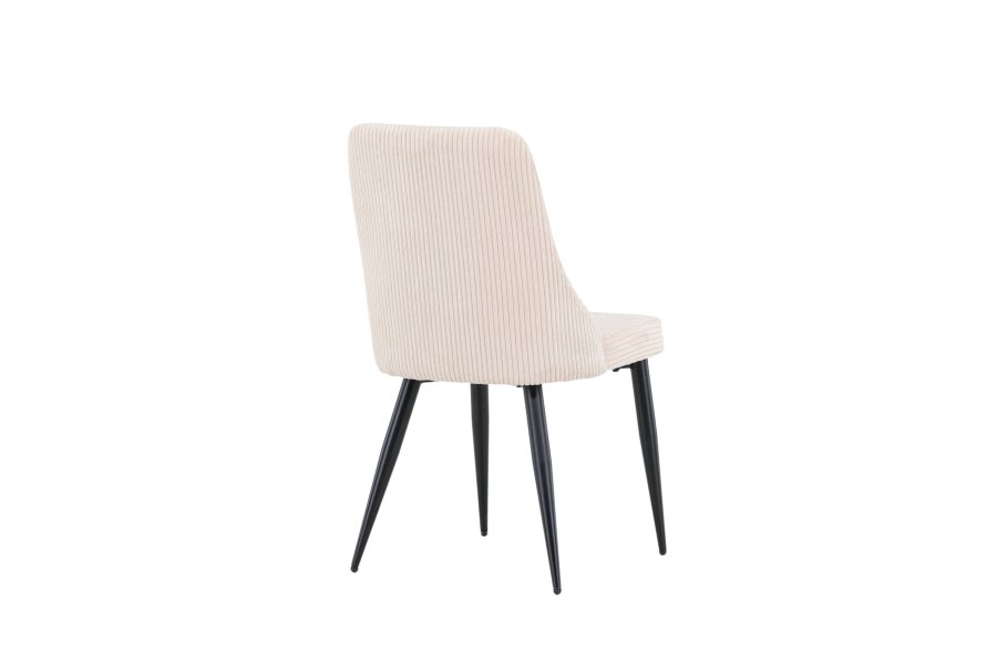VENTURE DESIGN Leone spisestuestol - beige polyesterflyel og sort stl