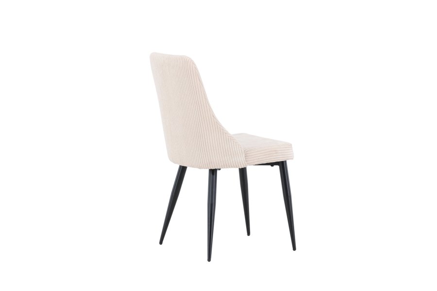 VENTURE DESIGN Leone spisestuestol - beige polyesterflyel og sort stl
