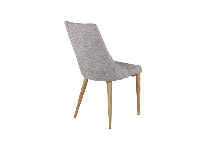 VENTURE DESIGN Leone spisebordsstol, med armlener - lys gr polyester og naturmetall