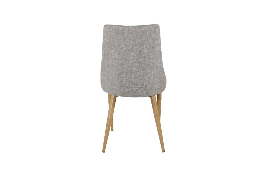 VENTURE DESIGN Leone spisebordsstol, med armlener - lys gr polyester og naturmetall