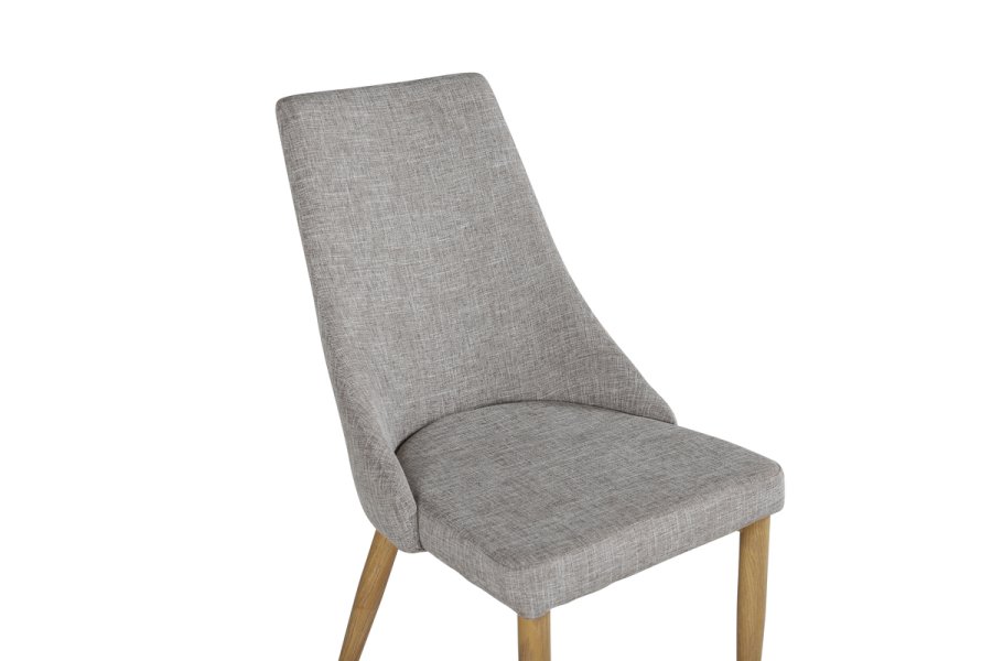 VENTURE DESIGN Leone spisebordsstol, med armlener - lys gr polyester og naturmetall