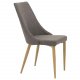VENTURE DESIGN Leone spisebordstol, med armlener - mrkegr polyester og naturmetall