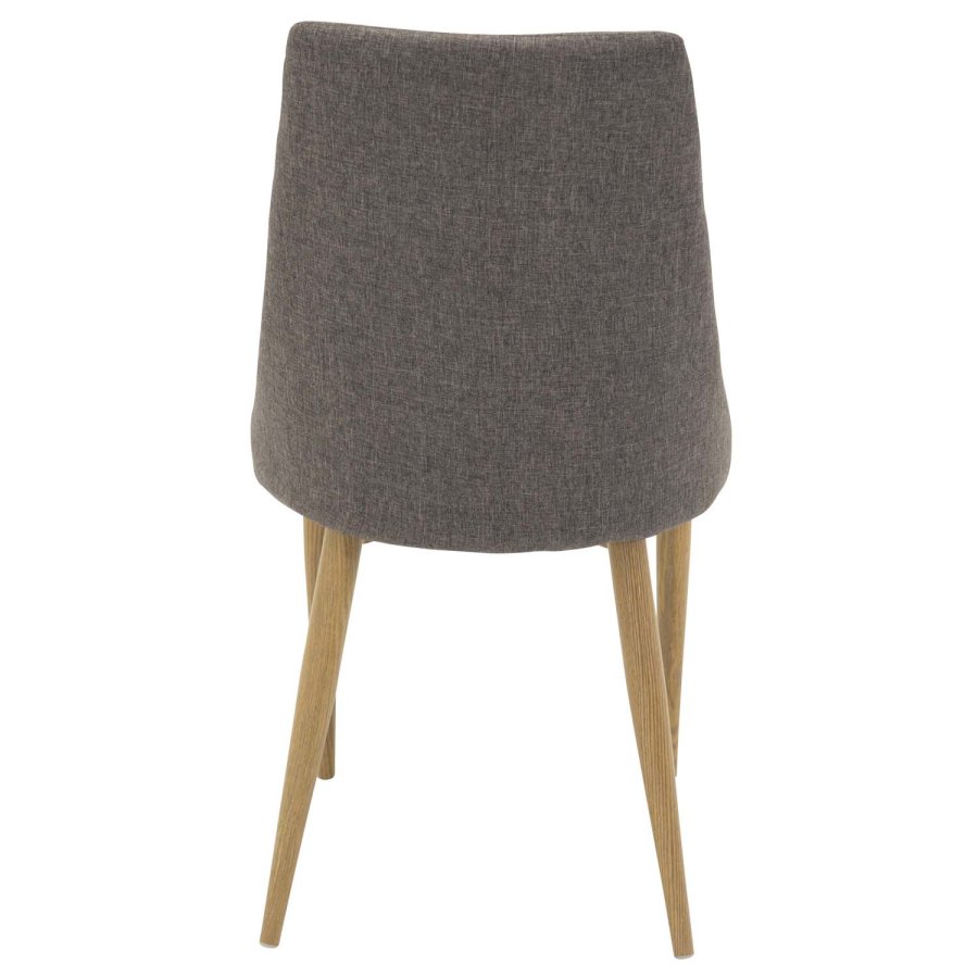 VENTURE DESIGN Leone spisebordstol, med armlener - mrkegr polyester og naturmetall