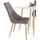 VENTURE DESIGN Leone spisebordstol, med armlener - mrkegr polyester og naturmetall