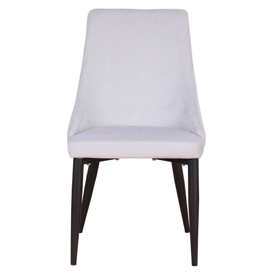 VENTURE DESIGN Leone spisebordstol, med armlener - lys gr flyel og sort metall