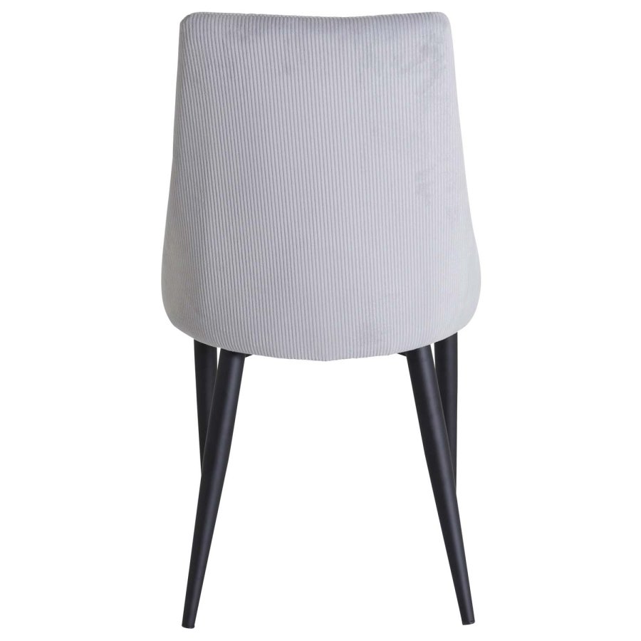 VENTURE DESIGN Leone spisebordstol, med armlener - lys gr flyel og sort metall