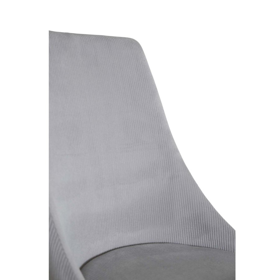 VENTURE DESIGN Leone spisebordstol, med armlener - lys gr flyel og sort metall