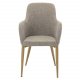 VENTURE DESIGN Comfort spisebordsstol, med armlener - lys gr polyester og naturmetall