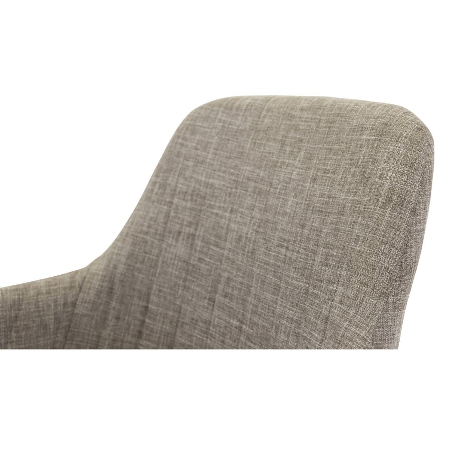 VENTURE DESIGN Comfort spisebordsstol, med armlener - lys gr polyester og naturmetall