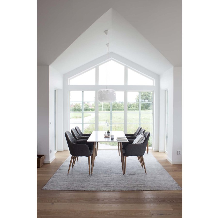 VENTURE DESIGN Comfort spisebordsstol, m. armln - mrkegr polyester og natur metal