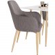 VENTURE DESIGN Comfort spisebordsstol, m. armln - mrkegr polyester og natur metal