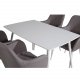 VENTURE DESIGN Comfort spisebordsstol, m. armln - gr polyester og hvid metal