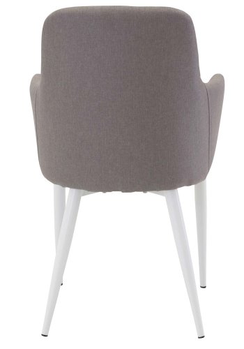 VENTURE DESIGN Comfort spisebordsstol, m. armln - gr polyester og hvid metal