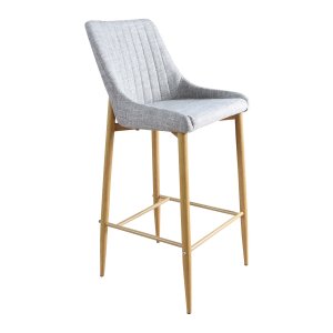 VENTURE DESIGN Plaza barkrakk, med ryggsttte og fotsttte - lys gr polyester og naturmetall