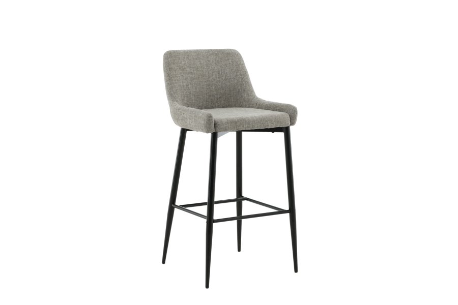 VENTURE DESIGN Plaza barkrakk, med ryggsttte og fotsttte - beige polyester lin og svart stl
