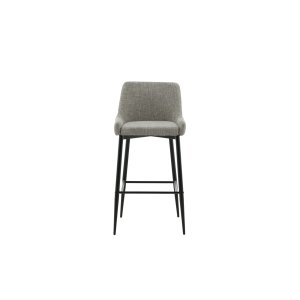 VENTURE DESIGN Plaza barstol, med ryggstöd och fotstöd - beige polyester linne och svart stl