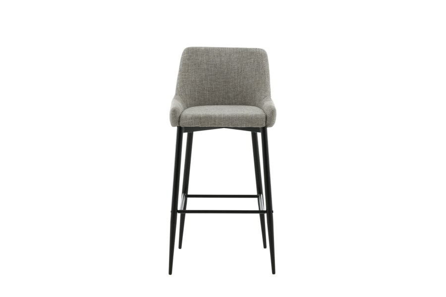 VENTURE DESIGN Plaza barkrakk, med ryggsttte og fotsttte - beige polyester lin og svart stl