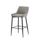 VENTURE DESIGN Plaza barkrakk, med ryggsttte og fotsttte - beige polyester lin og svart stl