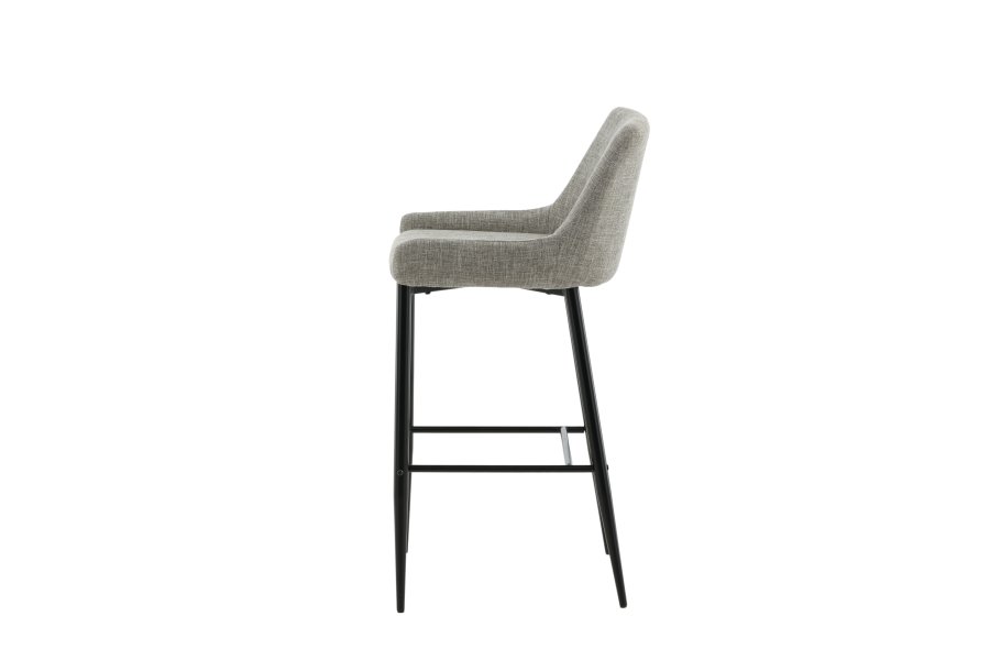 VENTURE DESIGN Plaza barkrakk, med ryggsttte og fotsttte - beige polyester lin og svart stl