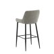 VENTURE DESIGN Plaza barkrakk, med ryggsttte og fotsttte - beige polyester lin og svart stl