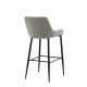 VENTURE DESIGN Plaza barkrakk, med ryggsttte og fotsttte - beige polyester lin og svart stl