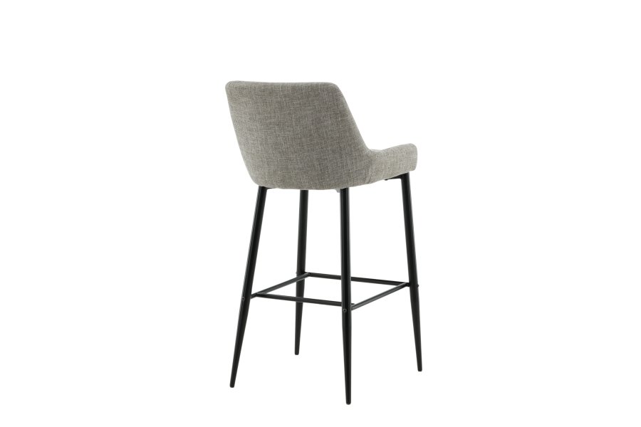 VENTURE DESIGN Plaza barkrakk, med ryggsttte og fotsttte - beige polyester lin og svart stl
