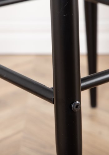 VENTURE DESIGN Plaza barkrakk, med ryggsttte og fotsttte - beige polyester lin og svart stl