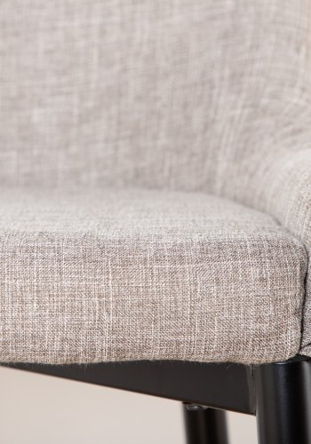 VENTURE DESIGN Plaza barkrakk, med ryggsttte og fotsttte - beige polyester lin og svart stl