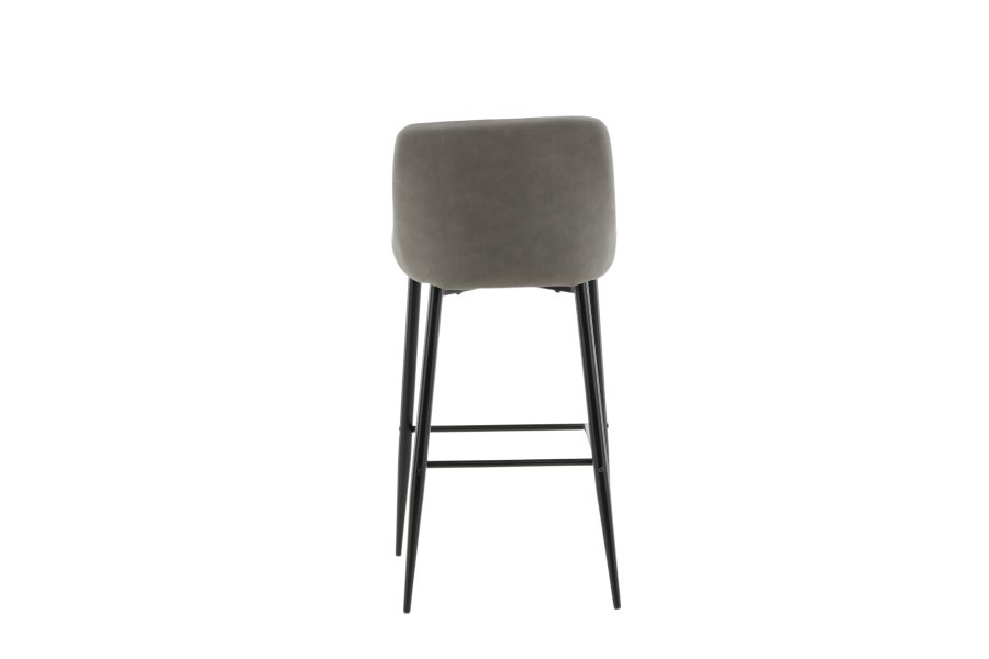 VENTURE DESIGN Plaza barkrakk, med ryggsttte og fotsttte - gr mikrofiber/polyester lin og svart stl