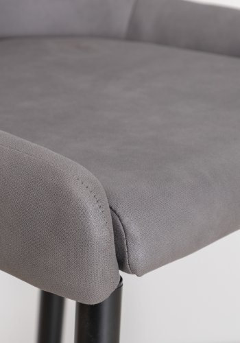 VENTURE DESIGN Plaza barkrakk, med ryggsttte og fotsttte - gr mikrofiber/polyester lin og svart stl