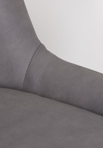 VENTURE DESIGN Plaza barkrakk, med ryggsttte og fotsttte - gr mikrofiber/polyester lin og svart stl