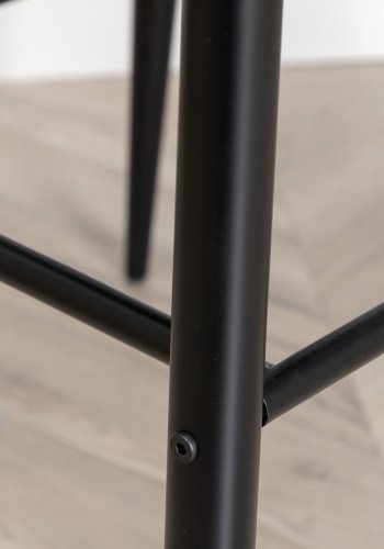 VENTURE DESIGN Plaza barkrakk, med ryggsttte og fotsttte - gr mikrofiber/polyester lin og svart stl