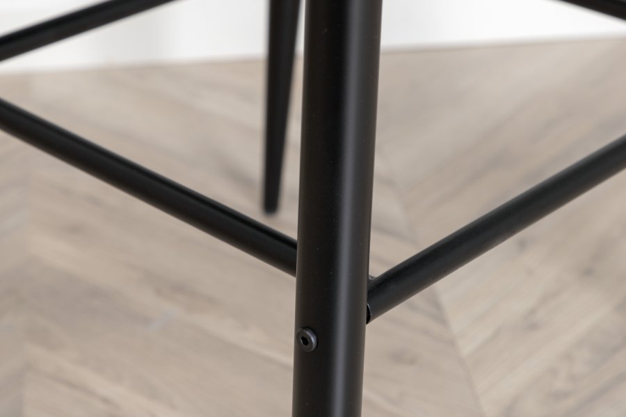 VENTURE DESIGN Plaza barkrakk, med ryggsttte og fotsttte - gr mikrofiber/polyester lin og svart stl