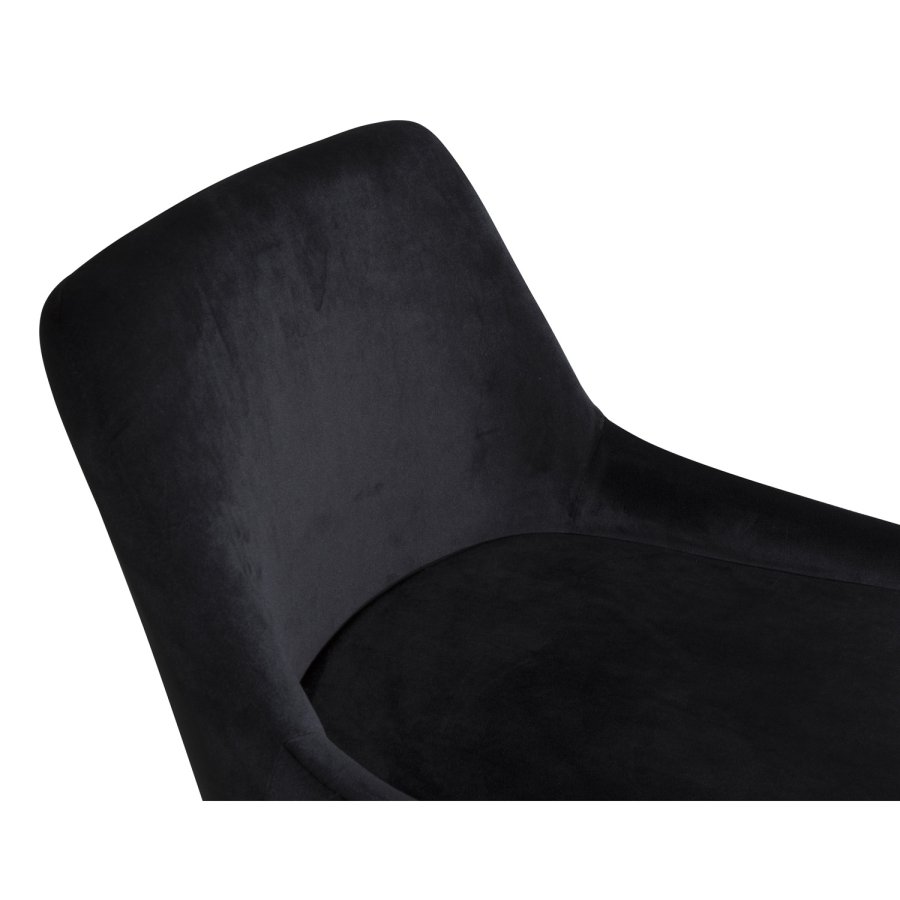 VENTURE DESIGN Plaza barstol, med ryggsttte og fotsttte - svart velour og svart jern