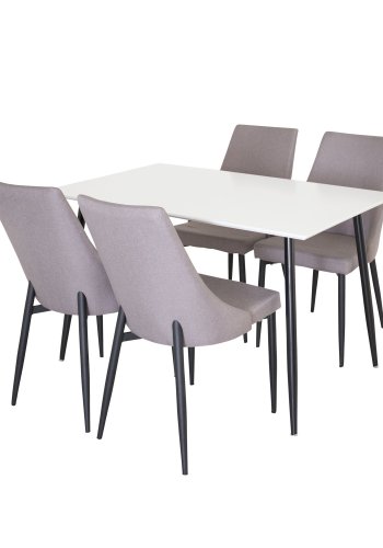 VENTURE DESIGN Leone 2.0 spisebordsstol, med armlener - gr polyester og svart metall
