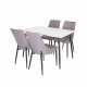 VENTURE DESIGN Leone 2.0 spisebordsstol, med armlener - gr polyester og svart metall